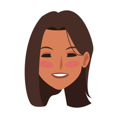cartoon happy woman face icon