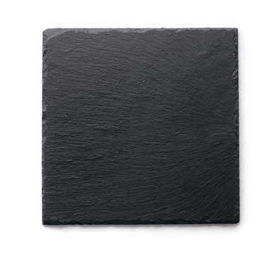 Top view of slate black stone plate