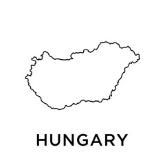 Hungary map vector design template