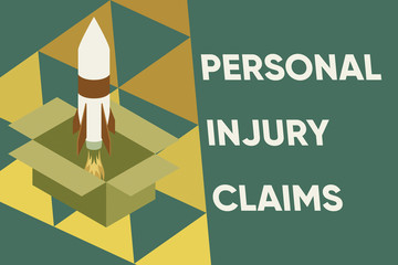 Text sign showing Personal Injury Claims. Business photo text being hurt or injured inside work environment Fire launching rocket carton box. Starting up project. Fuel inspiration