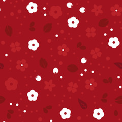 Simple floral seamless pattern. Retro background, cute vintage traditional style vector template