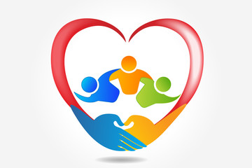 Teamwork unity community, vector design