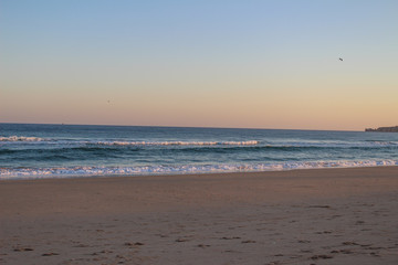 Body boarder at Pipeline - sunset