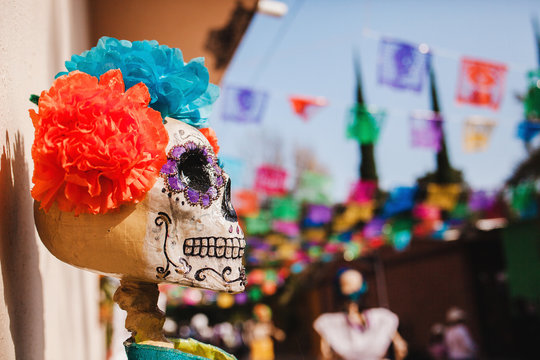 Mexican Catrina for Dia de los Muertos , displayed during Day of the Dead celebration in Mexico