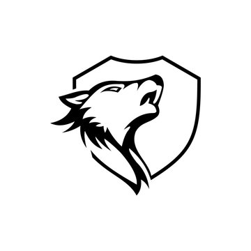 Wolf siluet Logo Stock Vector
