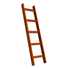 ladder wood realistic vector illustration isolated