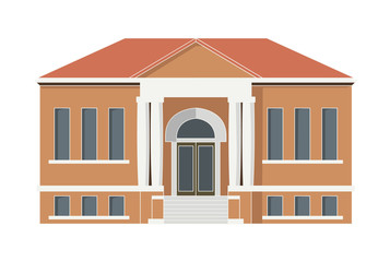 library building isolated vector illustration 