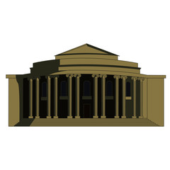Obraz premium theater building vector illustration isolated