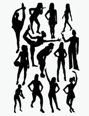  female silhouettes  vector illustration