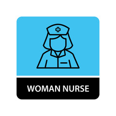 Woman nurse icon for web and mobile