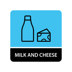 Milk and cheese icon for web and mobile