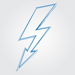 Lightning, the electric charge of the logo. Outline drawing