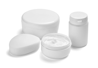  white cream container jar beauty moisturizer tube soap