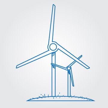recommend clip art: Windmills logo. Outline drawing.