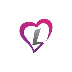 letter l love logo