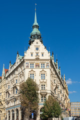 Fototapeta premium Historic house facade in Prague