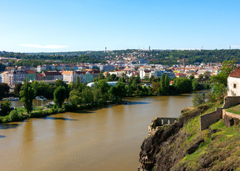 Fototapeta na wymiar Ther river Vltava river in Prague