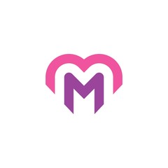 letter m love logo