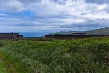 Fototapeta premium Abandoned RAF Radar station at Murlough Bay, County Antrim, Northern Ireland