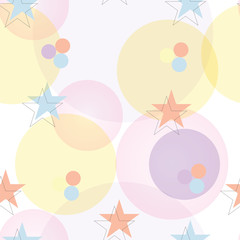 seamless pattern with abstract shapes in pastel colors and stars vector