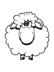 Schaf Weide fressen doof Herde süß lieb Wolle Nutztier grasen witzig 1c