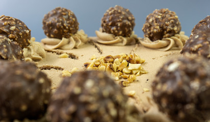 Ferrero Rocher Cake Top with Nuts and Icing