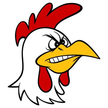 Angry Rooster - A cartoon illustration of an Angry Rooster mascot.