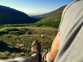 hiking in the mountains