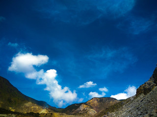 clouds over mountains