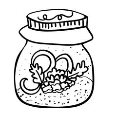 Decorative jar in the form of a ball. Christmas theme. Home decoration. - Vector. Vector illustration