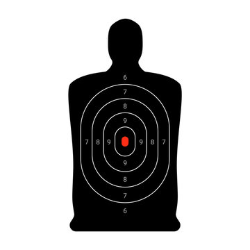 Shooting target in the form of a human body