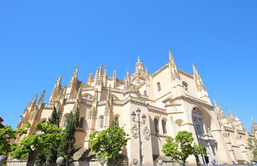 Fototapeta na wymiar Segovia cathedral church old building Segovia Spain
