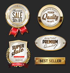 Golden sale labels retro vintage design collection 