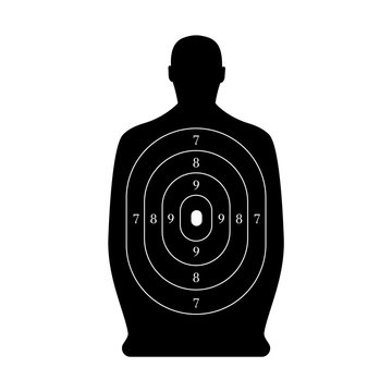 Man-shaped shooting target for practice on a rifle range.