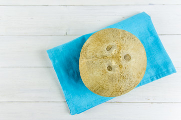 Exotic. Diet. Nut. coconut on a white background.