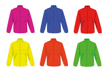 different colors windcheater realistic vector illustration isolated © Ihor