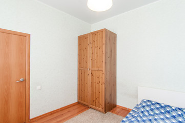 Russia, Moscow- May 16, 2019: interior room apartment. standard repair decoration in hostel