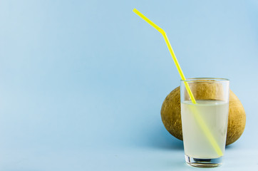useful drink. coconut milk with a tube. coconut