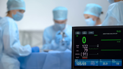 Death of patient during surgery, no heart rate on ecg monitor, negligence