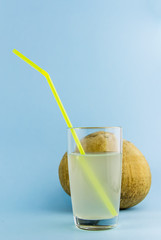 useful drink. coconut milk with a tube. coconut
