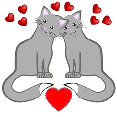 Mutual love of two cats.