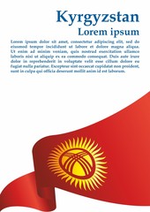 Flag of Kyrgyzstan, Kyrgyz Republic. Template for award design, an official document with the flag of Kyrgyzstan. Bright, colorful vector illustration.
