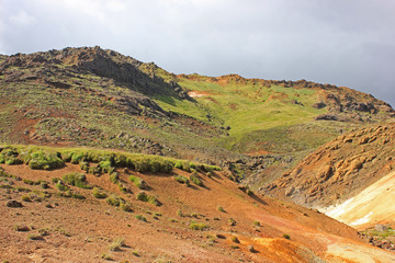Lava landscape in the region of reykjanes