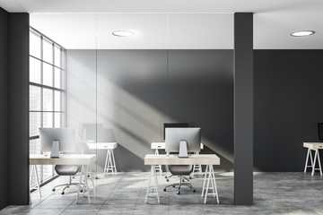 Interior of comfortable gray office