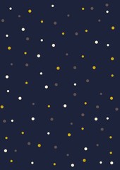 Seamless vector pattern background or texture with gray orange white polka dots on a sailor navy blue background. For cards,invitations,web design,halloween background,arts and scrapbooks illustration