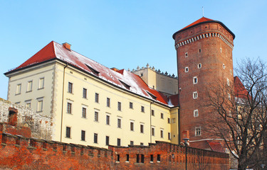 Obraz premium Wawel castle in the winter, Krakow