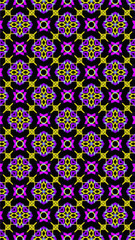 Ornate geometric pattern and abstract multicolored background