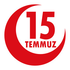 15 July the Democracy and National Unity Day (15 Temmuz Demokrasi ve Milli Birlik Gunu) of Turkey with the red crescent - Eps 10 vector and illustration