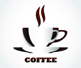 cup of ceffee shape cut out of paper