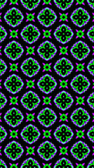 Ornate geometric pattern and abstract multicolored background
